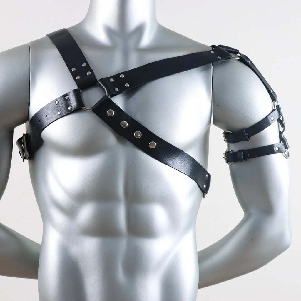 Men Sexy Punk Belt Harness Adjustable Belt Body Goth Harness Strap Cosplay Clothing for Adult Party Clubwear Belt