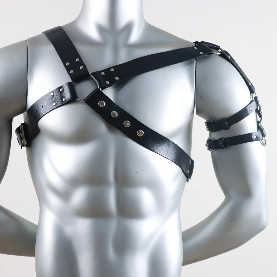 Men Sexy Punk Belt Harness Adjustable Belt Body Goth Harness Strap Cosplay Clothing for Adult Party Clubwear Belt