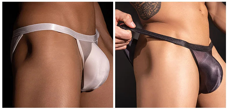 Men's Panties Mini Briefs Sexy U Convex Bulge Pouch Sheer See Through Thong Slip Man Underwear Low Waist Porn Gay Wear Underpant