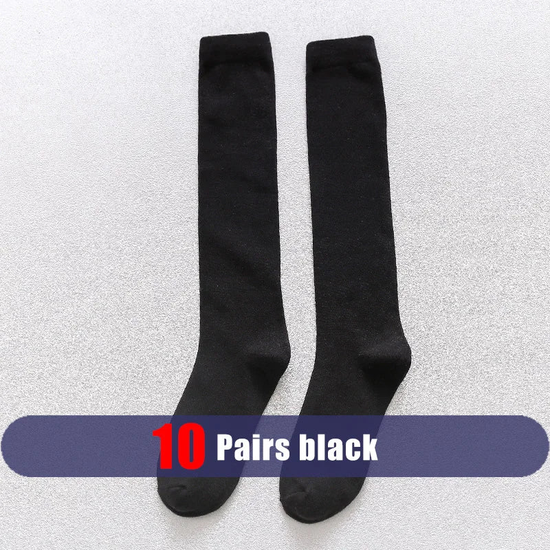 Men Long Socks Knee High Cotton Solid Business Soft Elastic Party Dress Formal Gentleman Stocking Four Seasons Sokken Brand