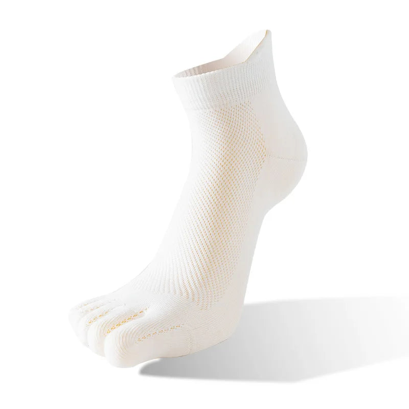 Unisex Toe Socks Men And Women Fingers Sock Breathable Pure Cotton Sports Sock Mesh Deodorant Sweat Absorption Solid Color Socks
