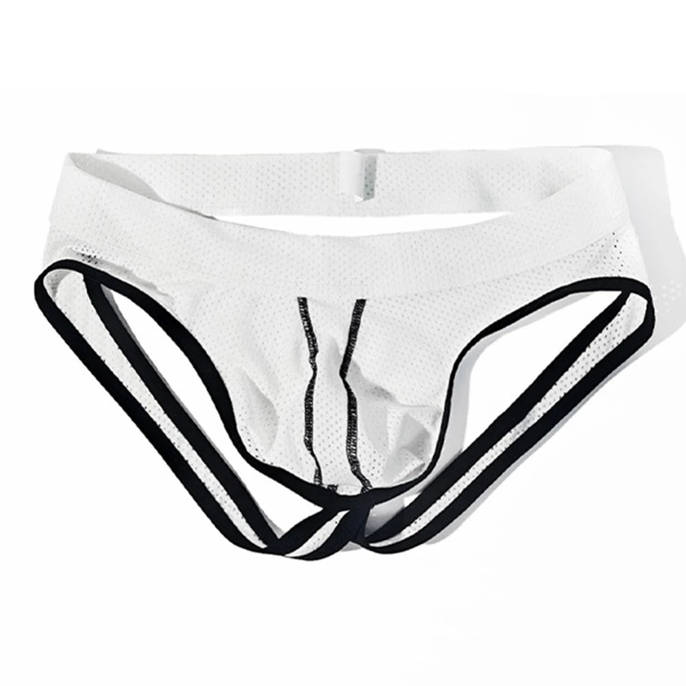 Men Underwear Thong Jockstrap Sexy Breathable Mesh Thongs Bulge Pouch Open Butt Panties Erotic Underwear Lingerie