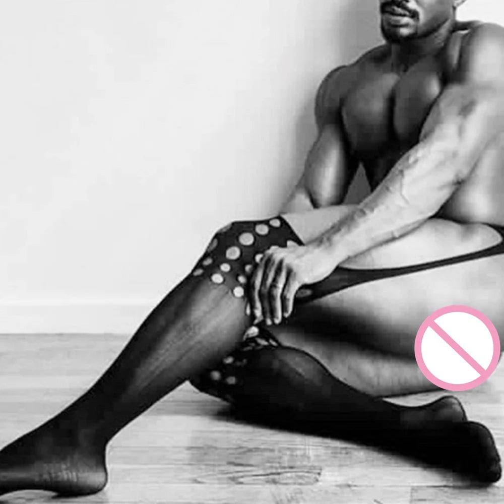 Men's Sexy Thigh High Stockings, Male Sexy Pantyhose, Club Wear, Gay Tights, Boy friend, Husband Party Fetish Underwear
