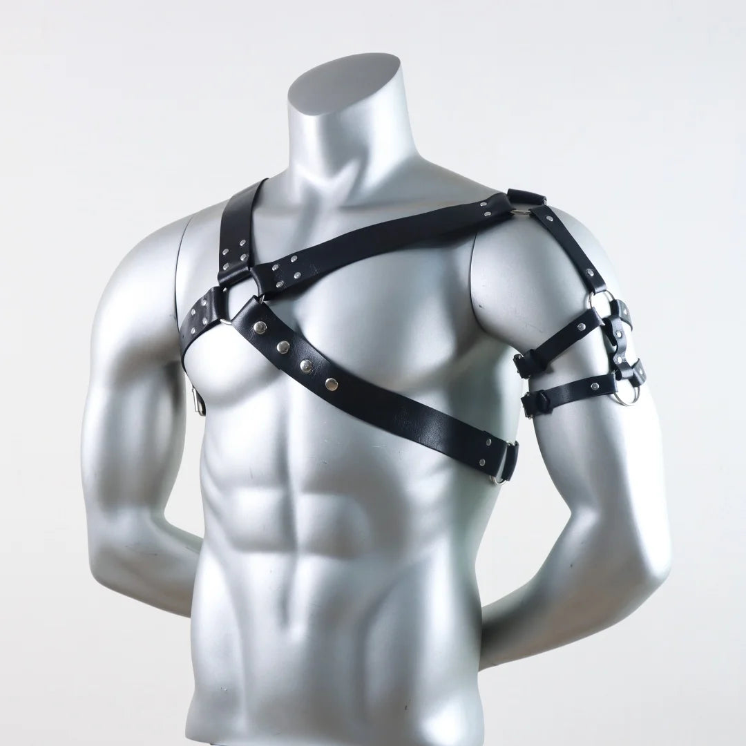 Men Sexy Punk Belt Harness Adjustable Belt Body Goth Harness Strap Cosplay Clothing for Adult Party Clubwear Belt
