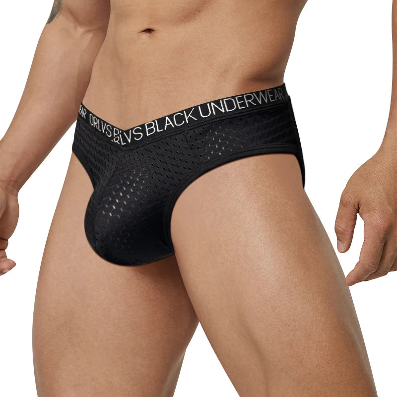 Sexy Men Mesh Underwear Briefs Gay Pouch Cuecas Man Sissy Panties Thongs Men's Underpants Slip Homme Srting Male Underwear