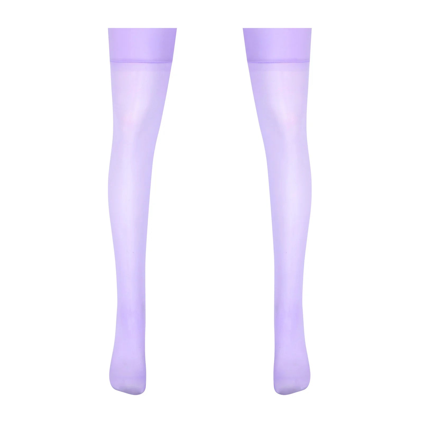 Sexy Mens Lingerie Glossy See-through Stockings Thin Shiny Solid Color Stretchy Sheer Thigh High Socks Sissy Stockings