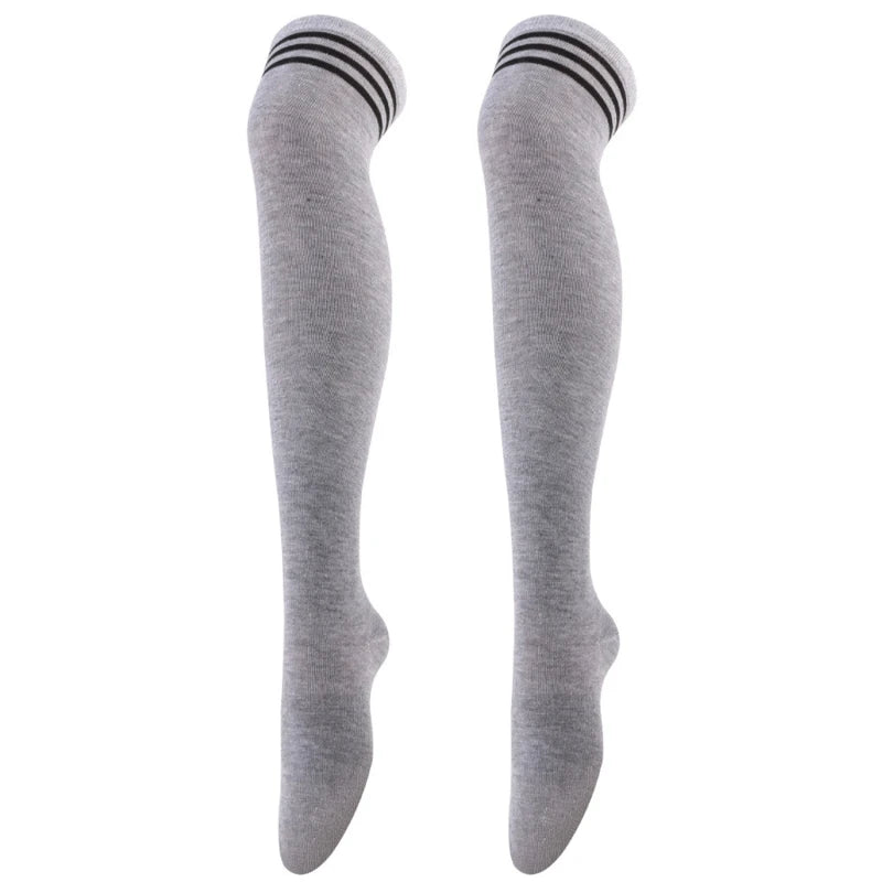 1Pair Striped Long Socks Women Sexy Over Knee Thigh High Socks Over The Knee Stockings Ladies Girls Warm Long Tube Socks ﻿
