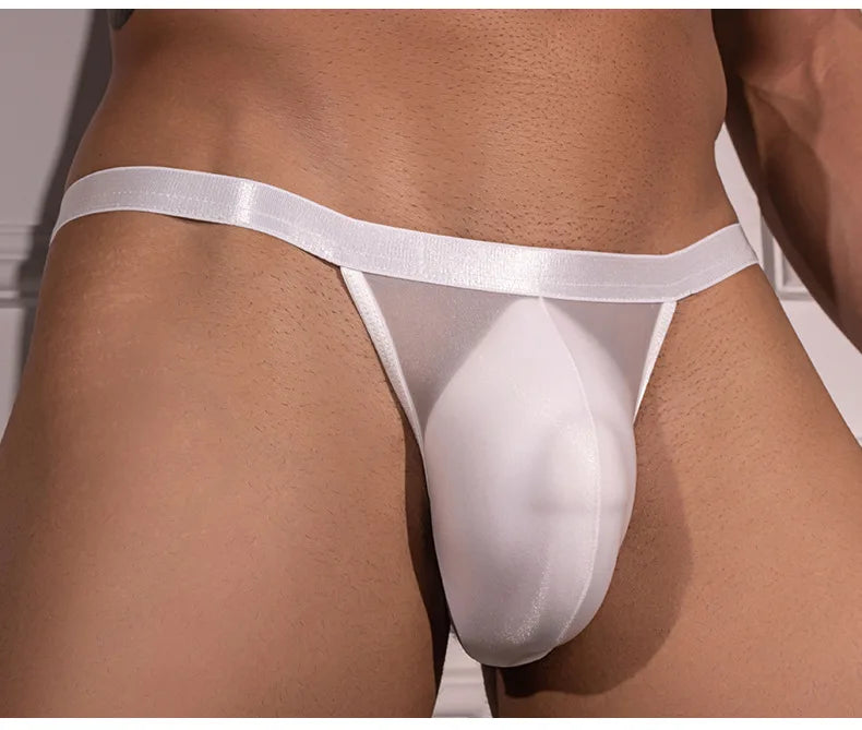 Men's Panties Mini Briefs Sexy U Convex Bulge Pouch Sheer See Through Thong Slip Man Underwear Low Waist Porn Gay Wear Underpant