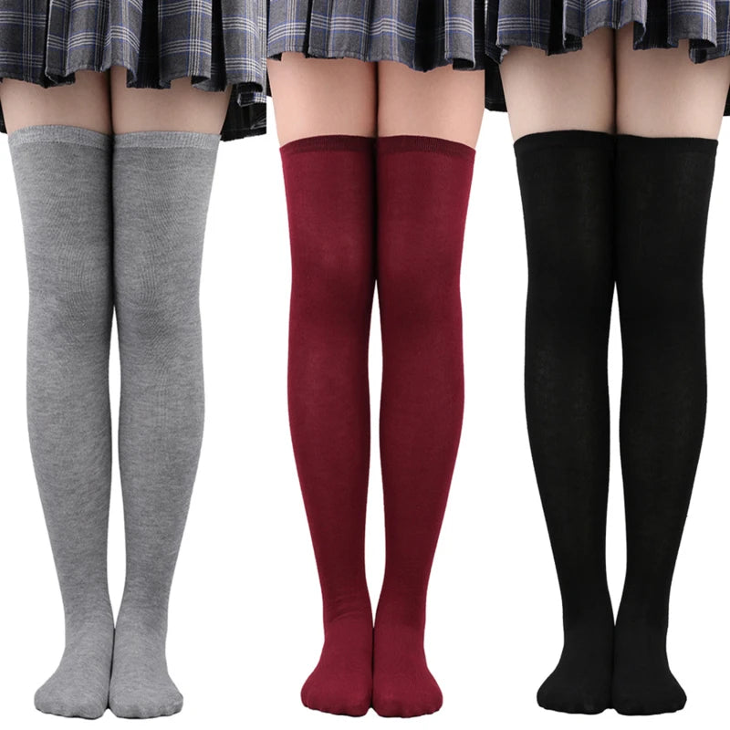 1Pair Striped Long Socks Women Sexy Over Knee Thigh High Socks Over The Knee Stockings Ladies Girls Warm Long Tube Socks ﻿