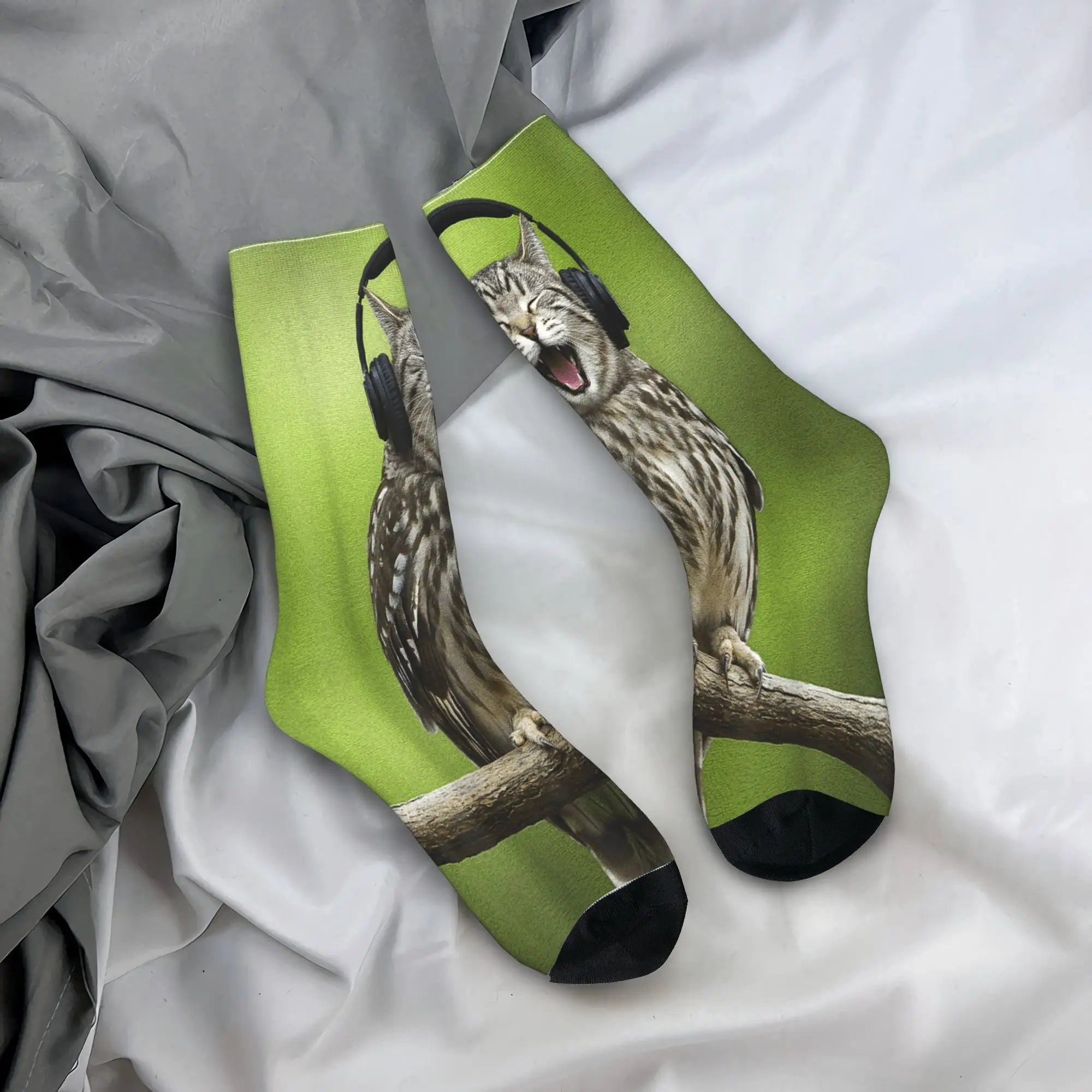Unisex Men Socks Funny Meowl Meme Cat Owl Meme Brainrot Gen Stockings Winter Harajuku High Quality Socks Sports Anti Skid Socks