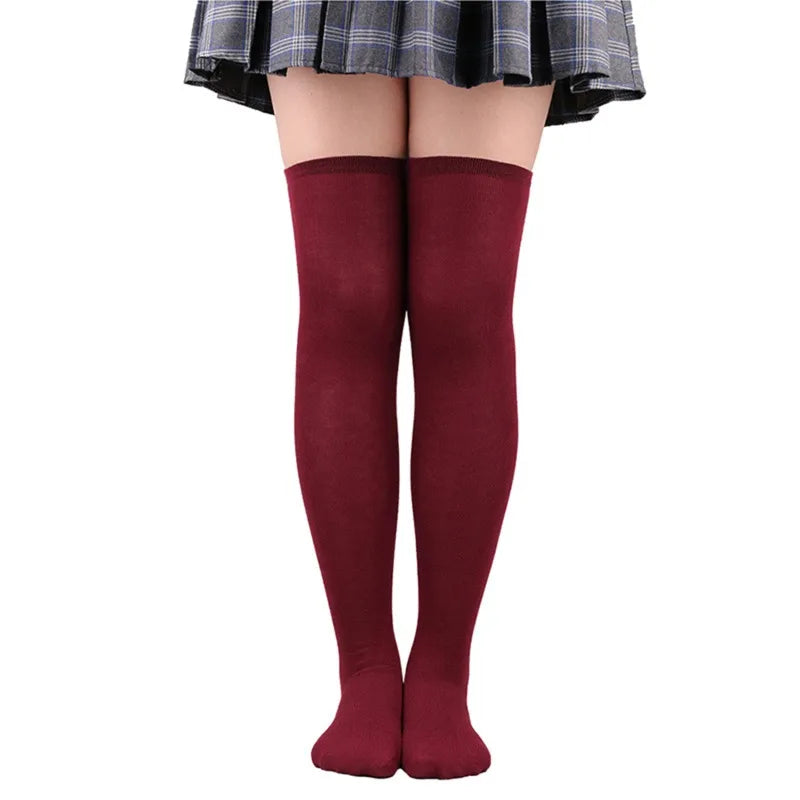 1Pair Striped Long Socks Women Sexy Over Knee Thigh High Socks Over The Knee Stockings Ladies Girls Warm Long Tube Socks ﻿