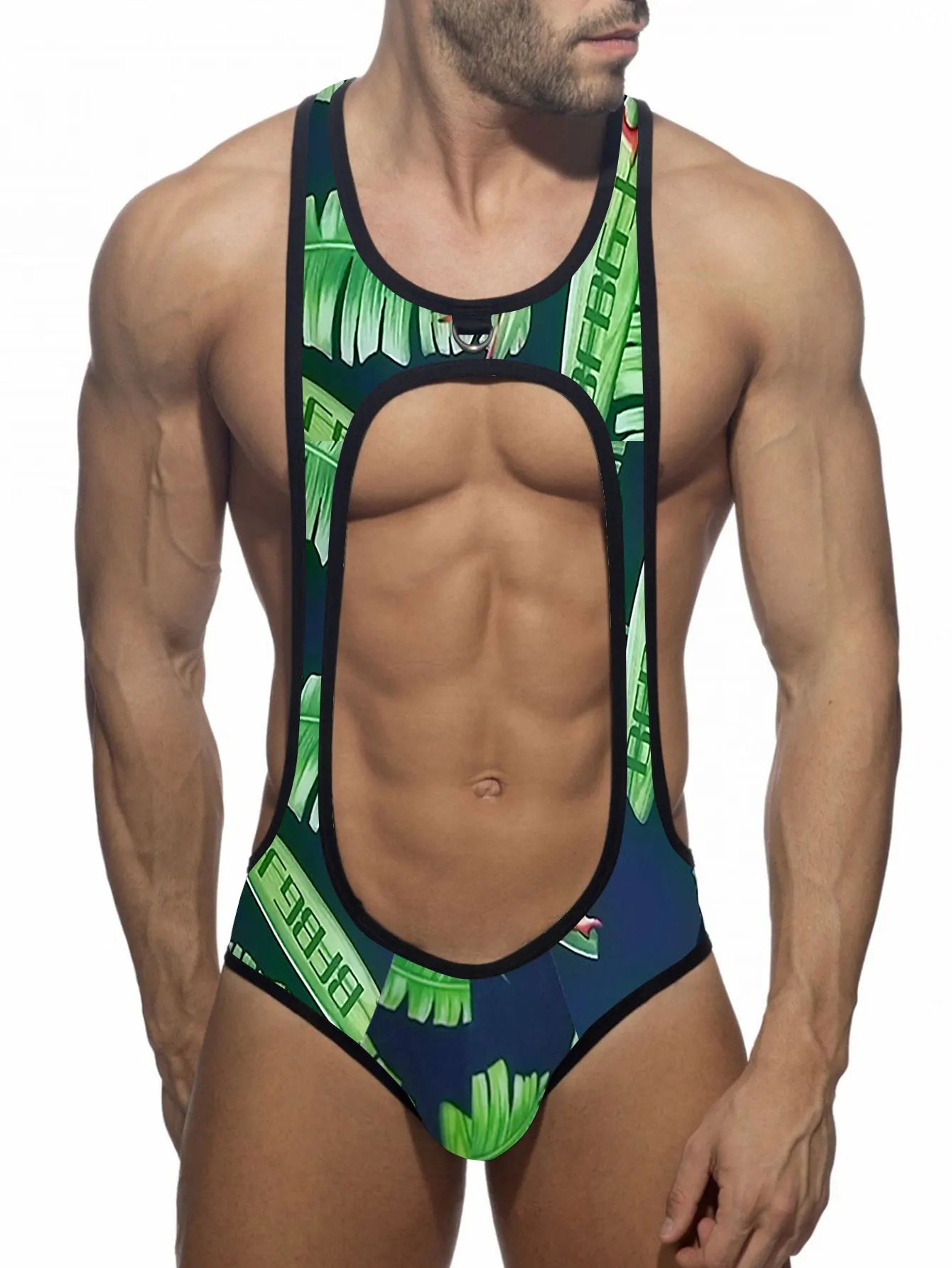 Men's Sexy Nylon Jockstrap Leotard Underwear Wrestling Singlet Bodysuit Breathable Skinny U Convex Suspender Jumpsuits