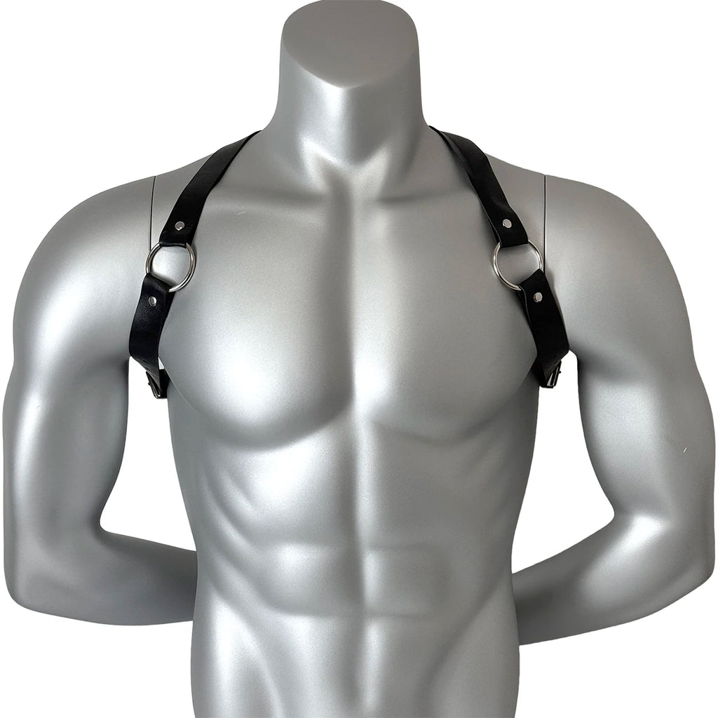 Men's Black Leather Straps Adjustable Sexy Fashionable Body Straps Daily Halloween Parties Music Festivals Clothing Accessories