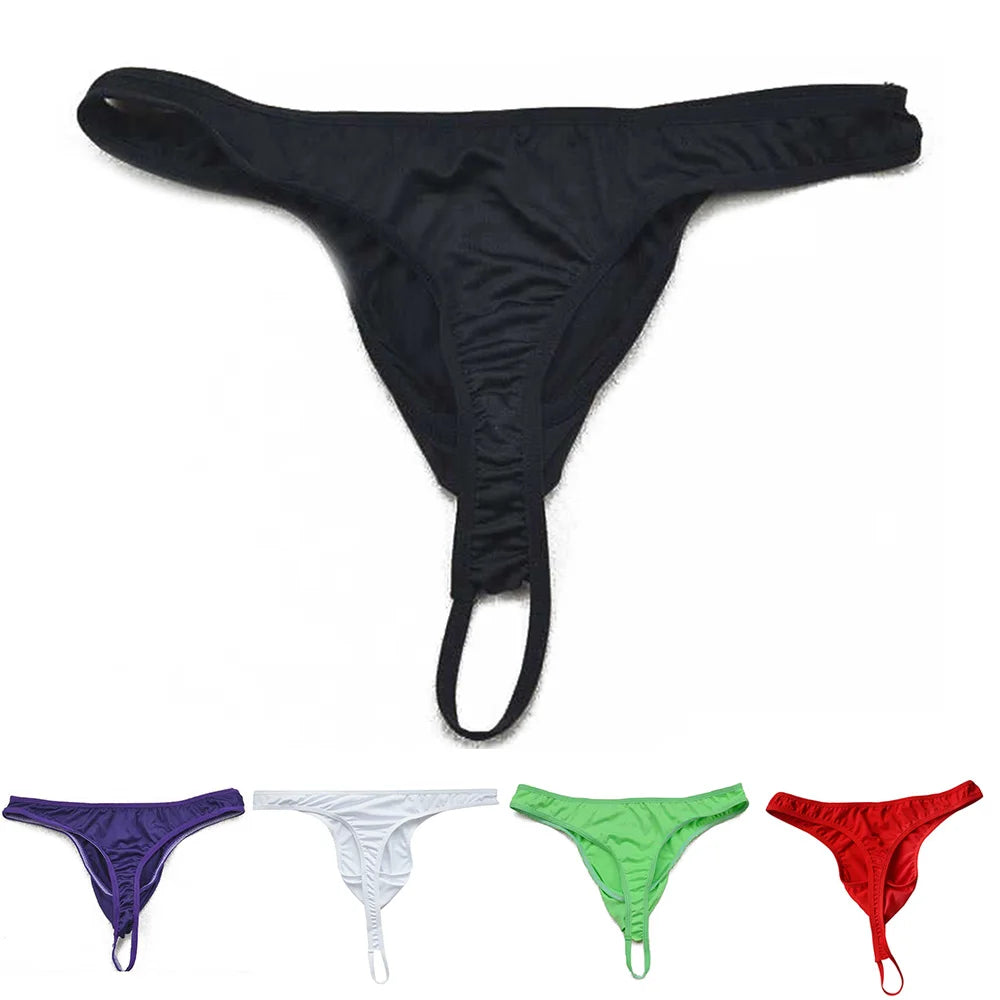 Men Bulge Pouch Thong  Sexy Lingerie  Low Rise Jockstrap G-string T-back Ring Bikini Underwear Briefs Underpants Panties