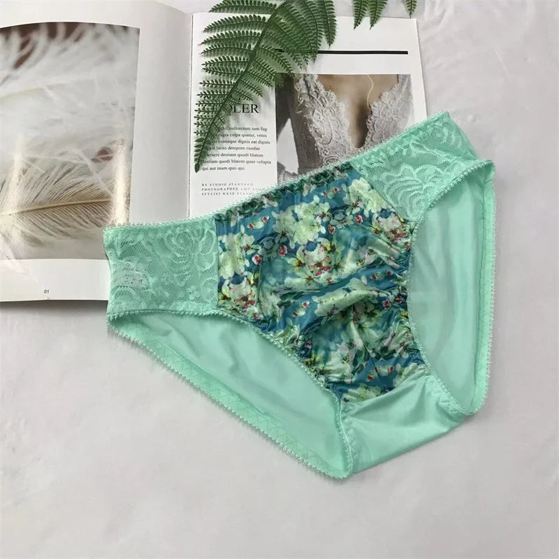 Sexy Men Underwear Breathable Soft Lace Silk Briefs Lingerie Man Underpants Jockstrap Pouch Panties