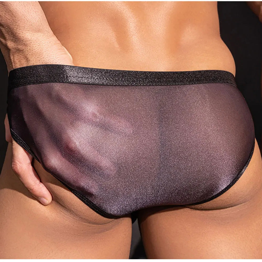 Men's Panties Mini Briefs Sexy U Convex Bulge Pouch Sheer See Through Thong Slip Man Underwear Low Waist Porn Gay Wear Underpant