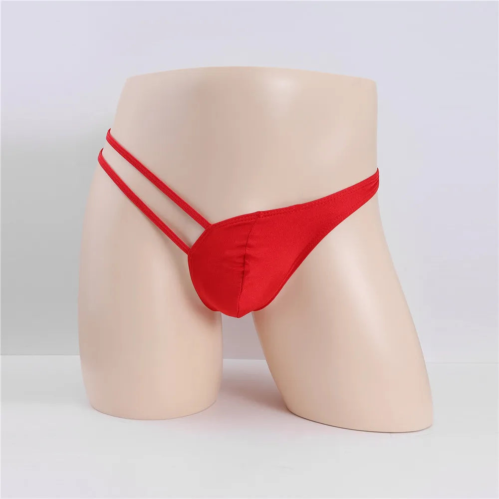 Men's Thongs One-sided Hollow G-String Sexy Underwear For Men Low-Rise Briefs Bandage Jockstrap Male Thong T-Back Underpants New
