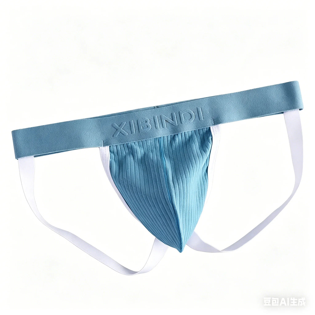 Ribbed Cotton Jockstrap for Men Sexy Low Waist U Convex Pouch Underpants Breatahble Hip Lift Sports Thong Gays Open Butt Knicker