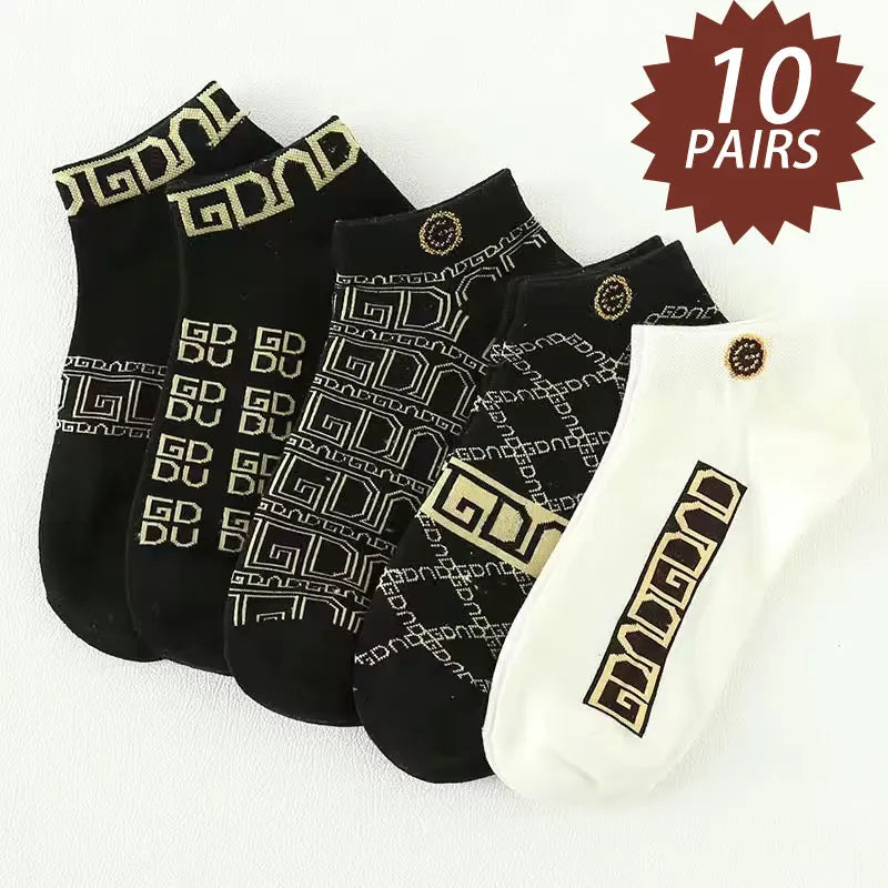 5/10 pcs Men's Thin Breathable Low-Cut Socks - Anti-Odor, Moisture-Wicking, Lightweight, Comfortable & Versatile for Daily Wear