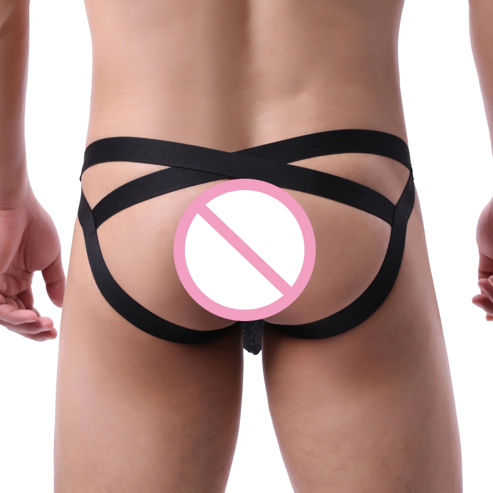 Men's Lace Jockstrap Thong Sexy Underwear Jock Strap Transparent Lingerie Man Bulge Penis Pouch Underpants See-Through Panties