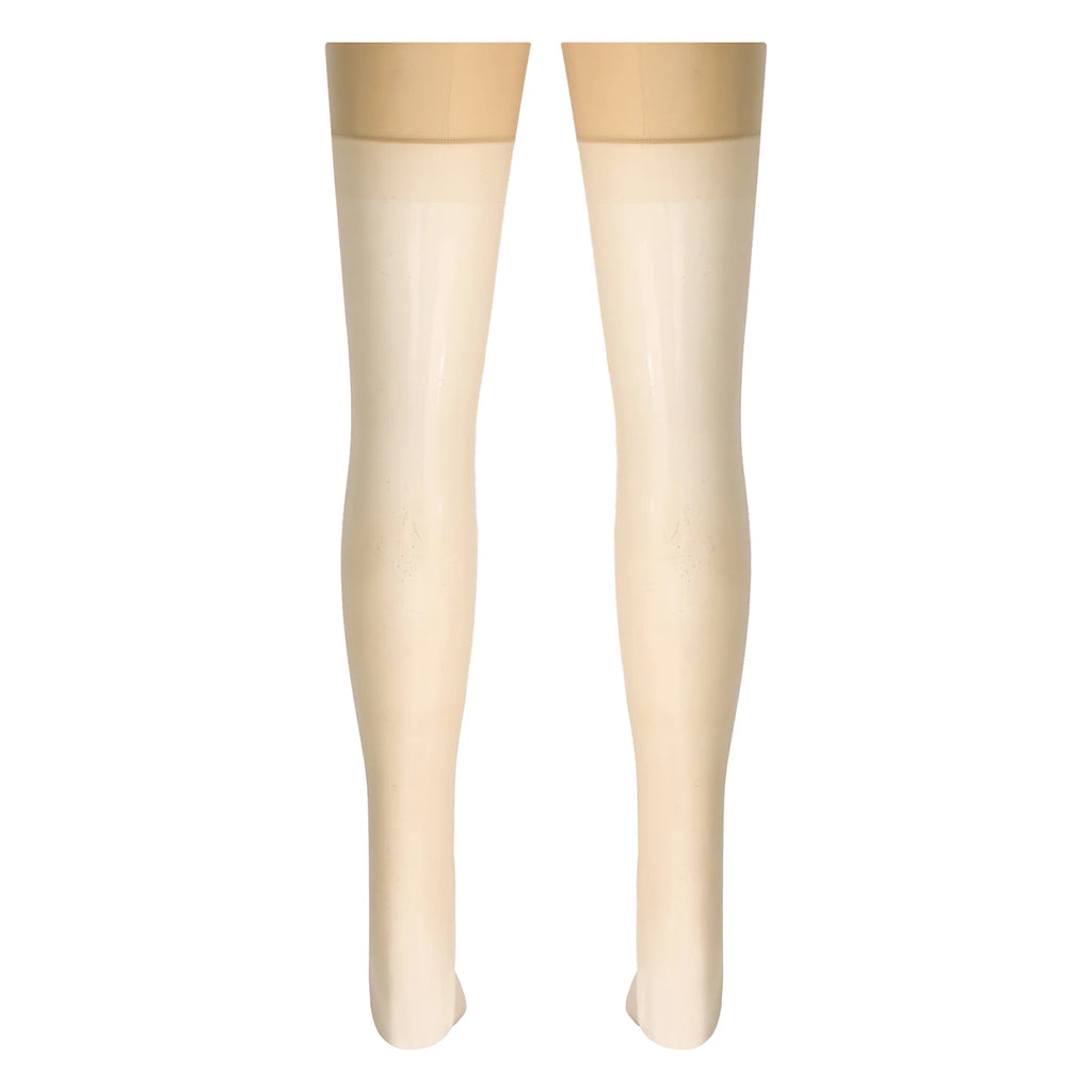 Sexy Mens Lingerie Glossy See-through Stockings Thin Shiny Solid Color Stretchy Sheer Thigh High Socks Sissy Stockings