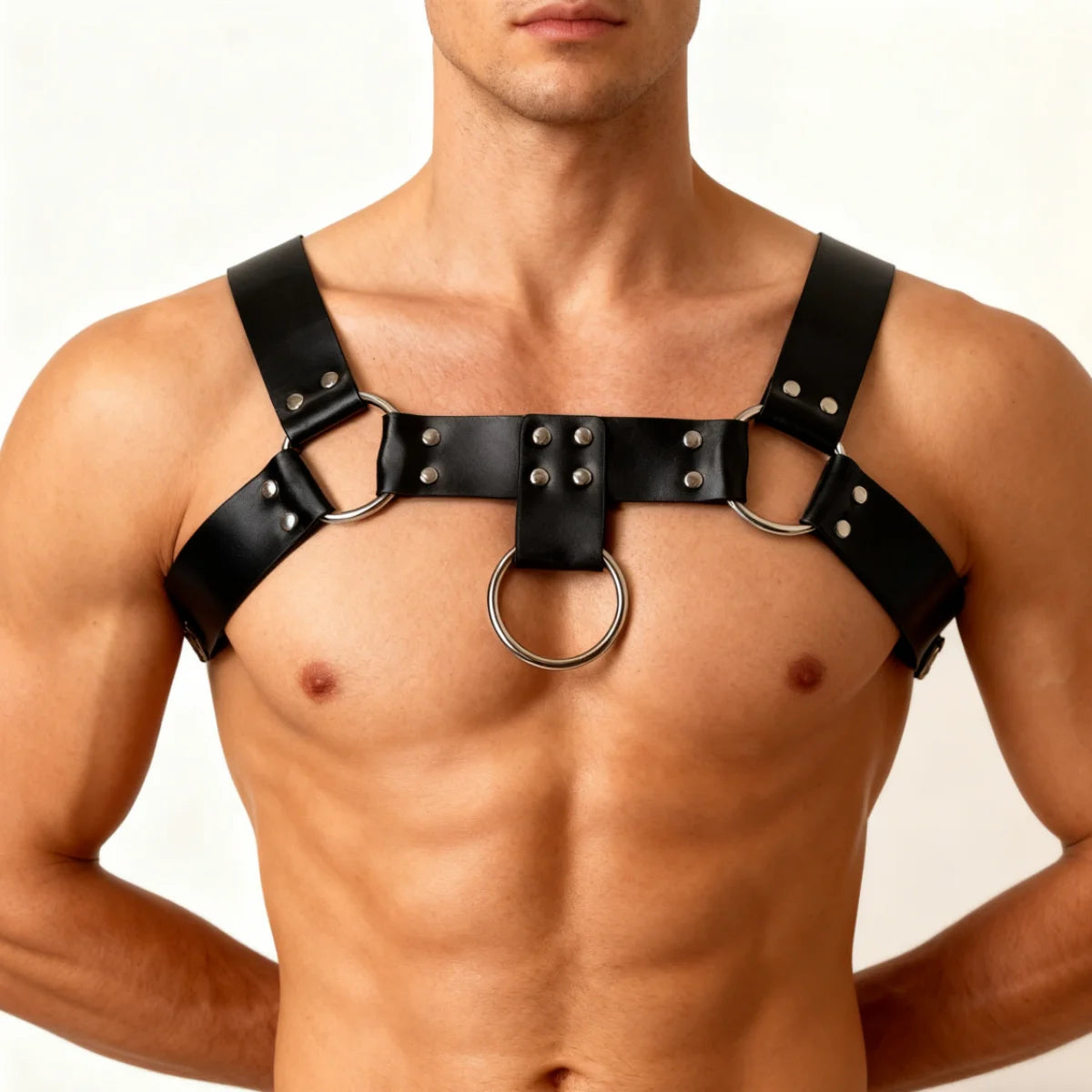 X-shape Men's Chest Harness Chain Belts Sexual Male Leather Body Straps Lingerie Fashion Punk Rave Gay Harness Accessories