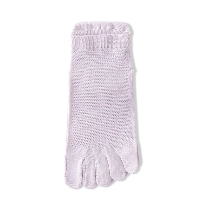 Unisex Toe Socks Men And Women Fingers Sock Breathable Pure Cotton Sports Sock Mesh Deodorant Sweat Absorption Solid Color Socks