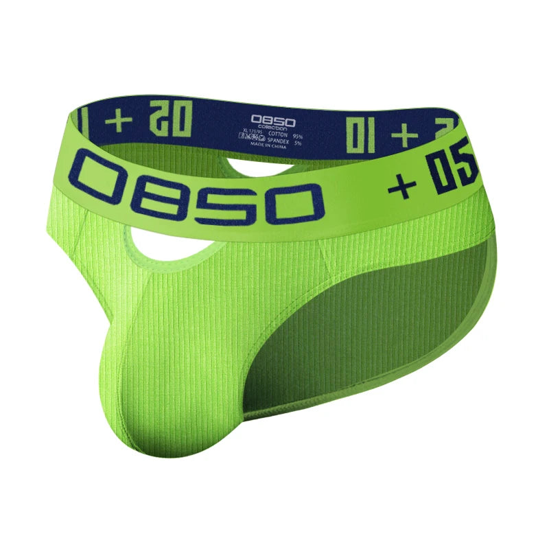 Men's Ribbed Cotton Jockstrap Briefs, Breathable Low Rise Sport Underwear