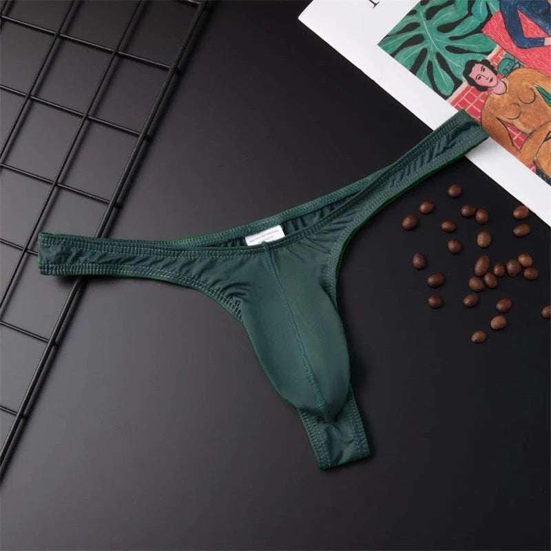 Sexy Men Underwear Brief Ice Silk Gay Men's Jockstrap T-Back String Thongs G string Men's Tanga Breathable Men Underpants