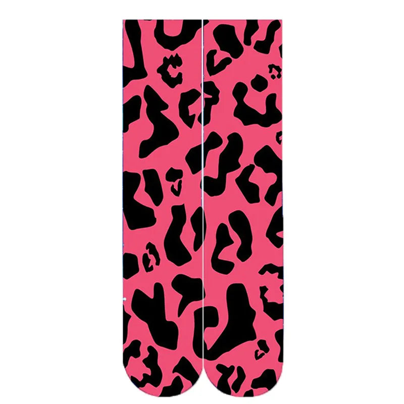 New sexy leopard pattern novelty socks men's fashion home socks women Harajuku happy cartoon 3D printing student play socks