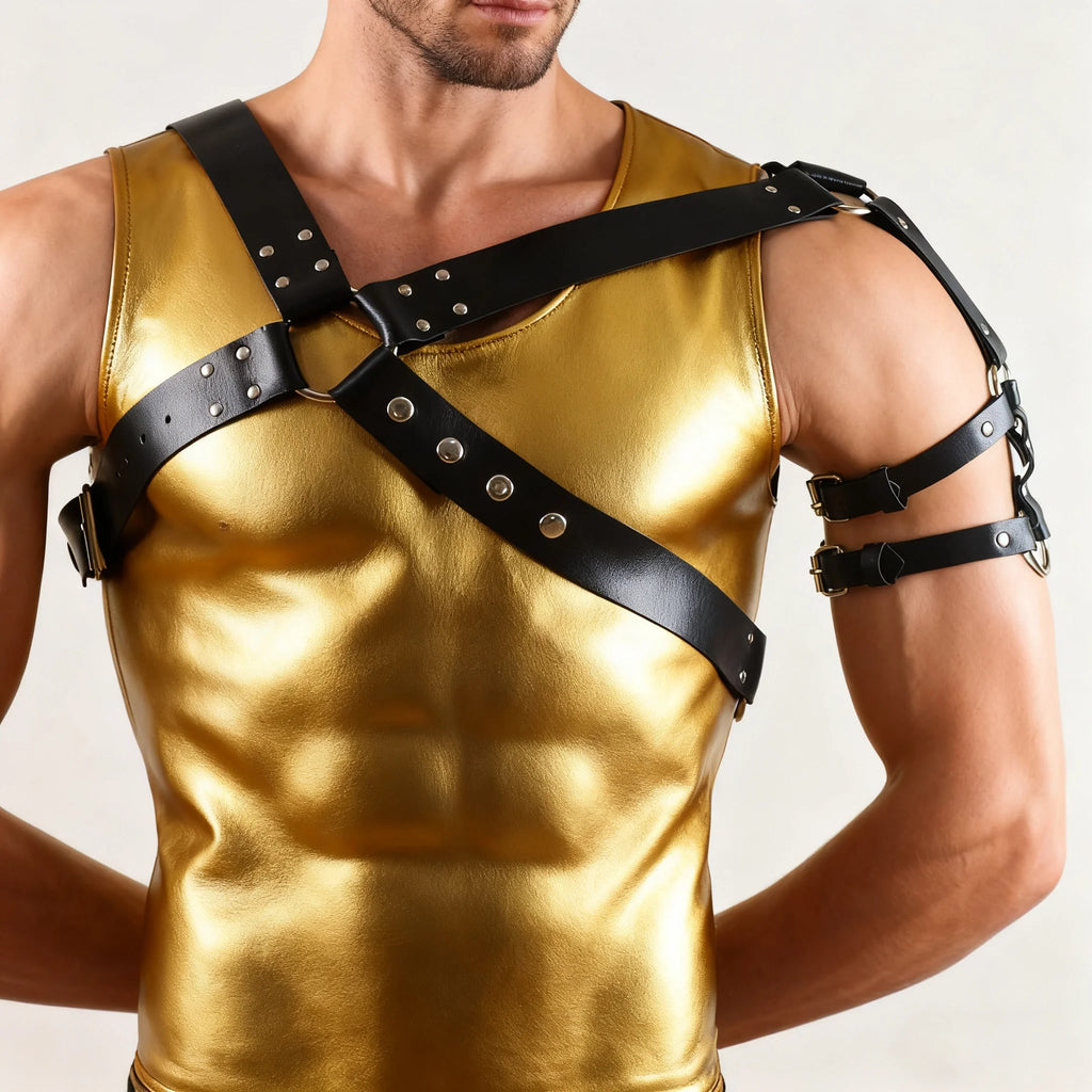Men Sexy Punk Belt Harness Adjustable Belt Body Goth Harness Strap Cosplay Clothing for Adult Party Clubwear Belt