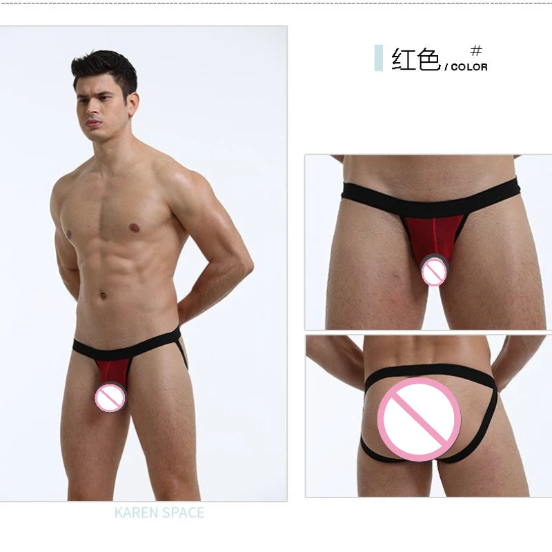 Sexy Jockstrap Athletic Supporters for Men Mesh See Through Lingerie G-String Breathable Sexy Hip-lifting Backless Underwear