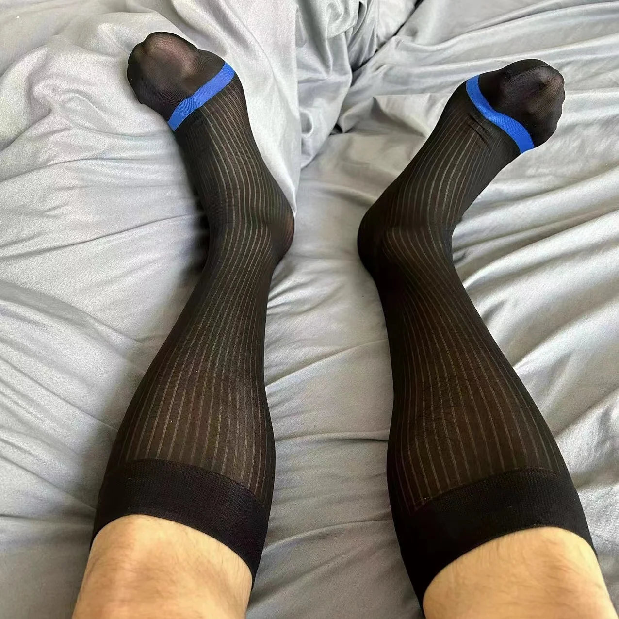 Sexy Ultra Thin Dress Tube Socks Men Sheer Stockings Man Erotic Wear Business Formal Sock calcetines hombre