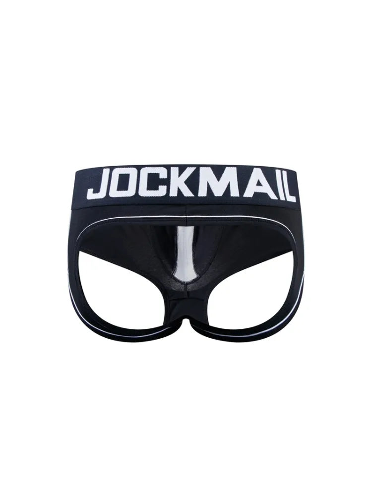 JOCKMAIL Brand Open Backless crotch G-strings Men Underwear Sexy Gay Penis tanga Short  Male Underwear Slip Thongs Jockstrap