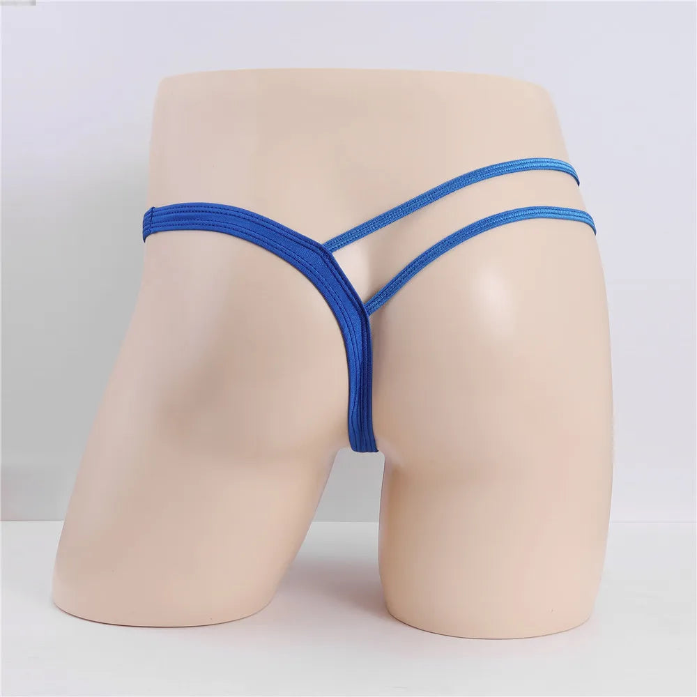 Men's Thongs One-sided Hollow G-String Sexy Underwear For Men Low-Rise Briefs Bandage Jockstrap Male Thong T-Back Underpants New