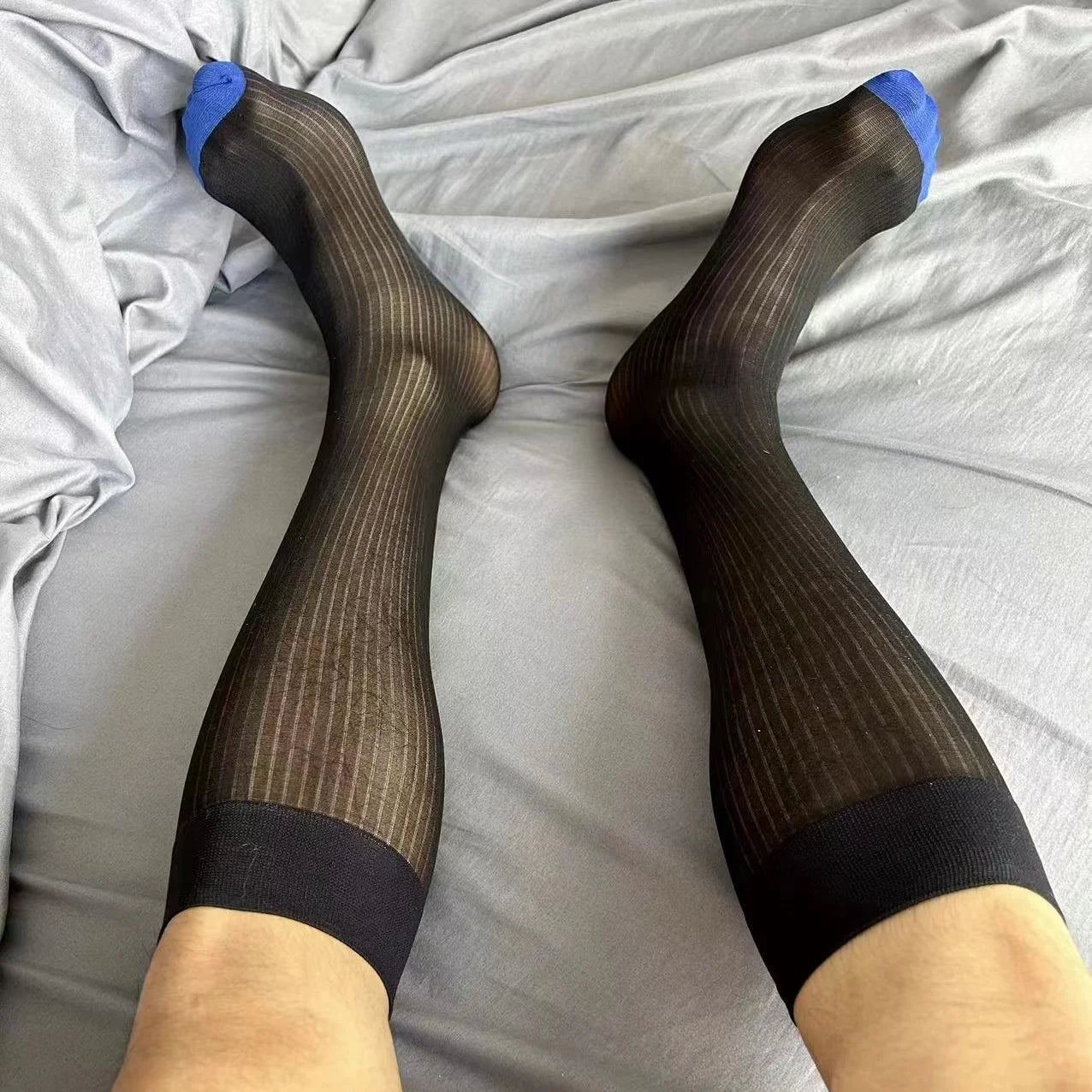 Men Tube Socks Formal Sexy Sheer Suit Stockings Fetish Business Ultra Thin Erotic Dress Sock hombre Golden Toe