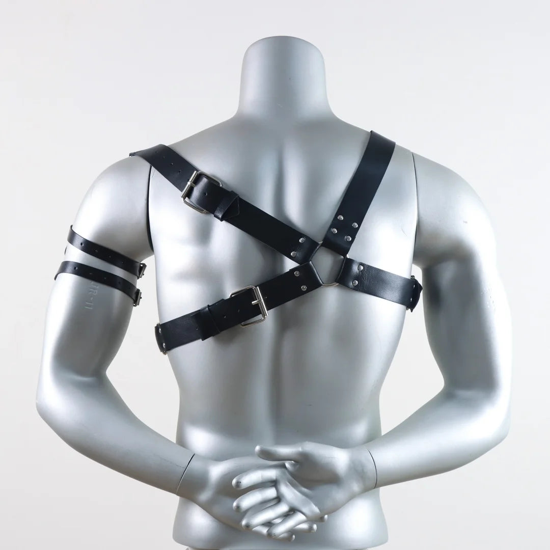 Men Sexy Punk Belt Harness Adjustable Belt Body Goth Harness Strap Cosplay Clothing for Adult Party Clubwear Belt