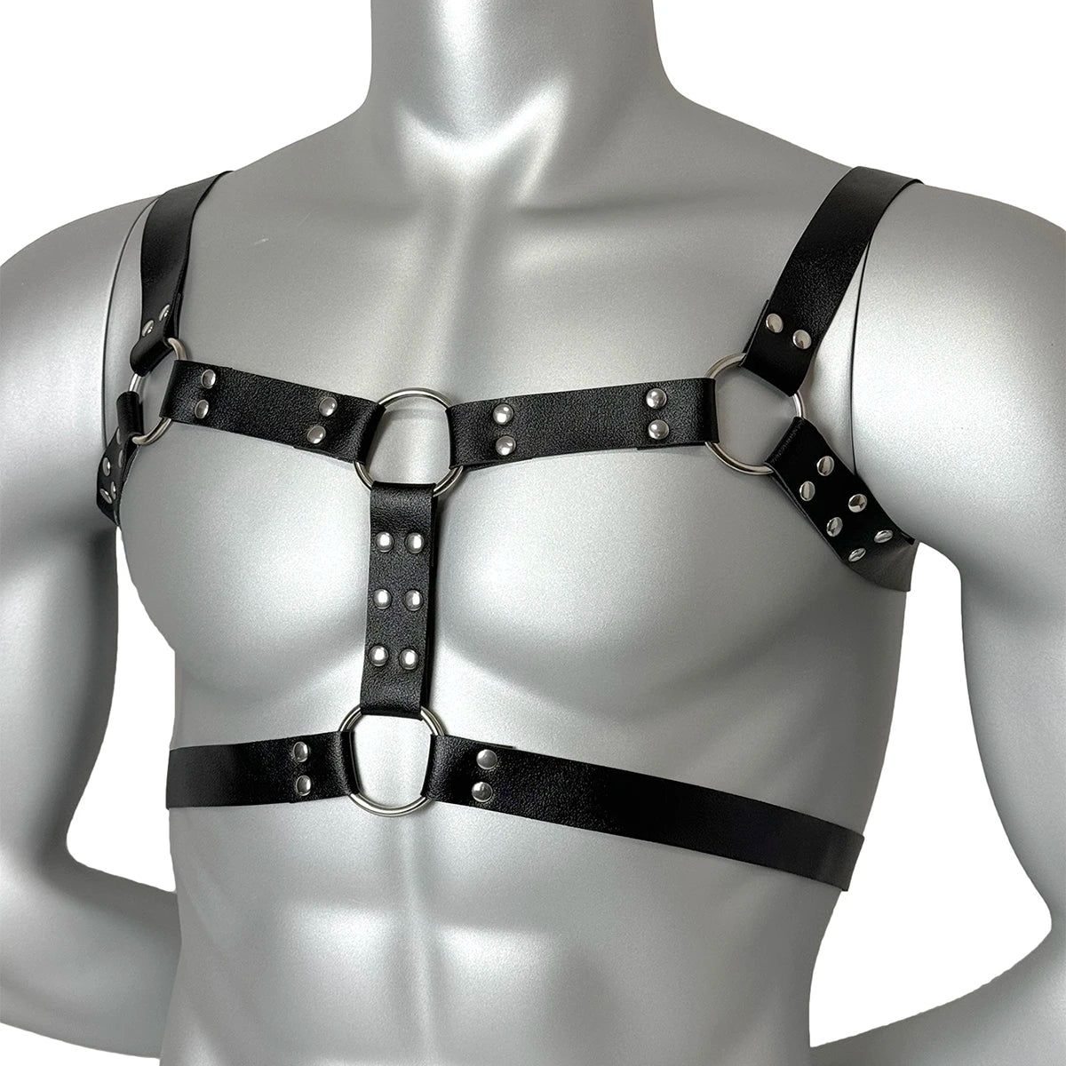 Male Leather Chest Harness Adjustable Lingerie Fetish Gay Clothing Accessories Body Bondage Goth Punk Club Cage Strap for Men