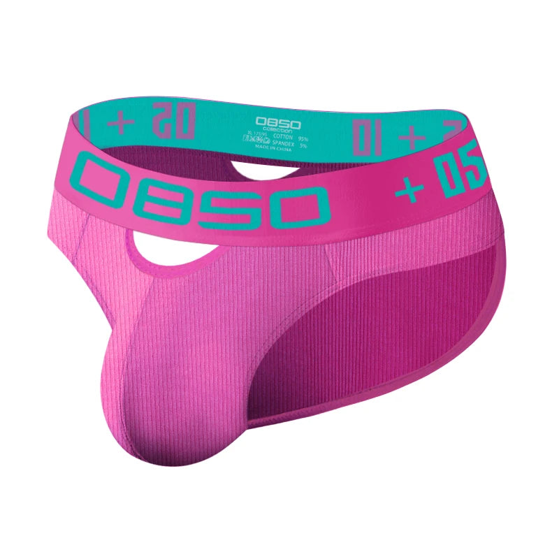 Men's Ribbed Cotton Jockstrap Briefs, Breathable Low Rise Sport Underwear