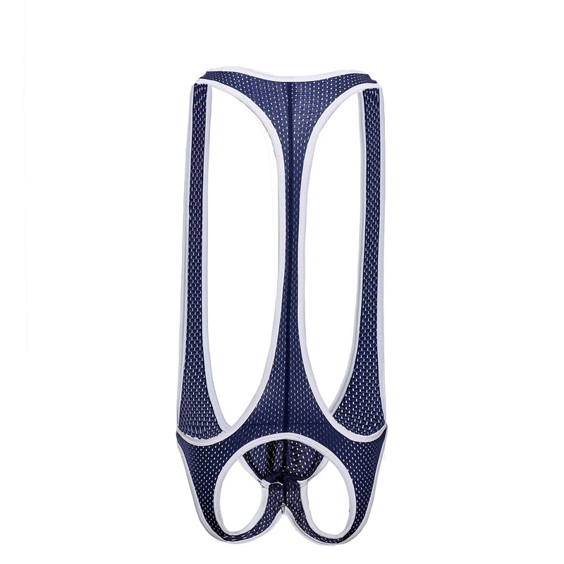 Sexy Mesh Bodysuit Jockstrap Bodywear Erotic Teddies Underwear Wrestling Singlet Leotard Jumpsuits Suspender For Men/Gay