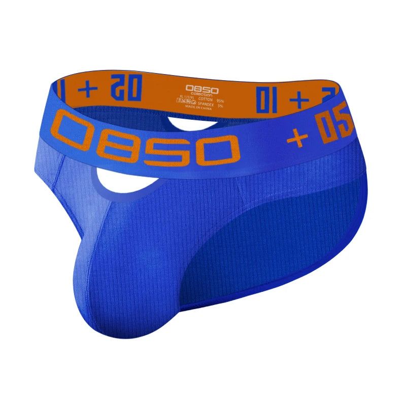 Men's Ribbed Cotton Jockstrap Briefs, Breathable Low Rise Sport Underwear