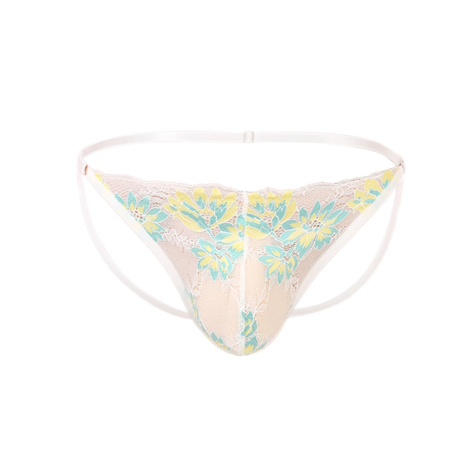 Men Lace Jock Strap Thong Fitness Underwear Athletic Supporter Man Jockstrap See-Througn Gym Underpants Ultra-thin Adjustable