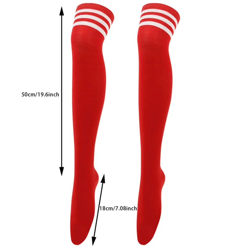 1Pair Striped Long Socks Women Sexy Over Knee Thigh High Socks Over The Knee Stockings Ladies Girls Warm Long Tube Socks ﻿