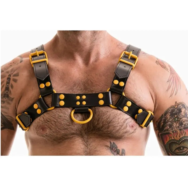sexy Yellow Hot Lingerie Man Sexual Body adjustable Chest Harness Belt Strap Punk Rave Costumes Harness Men Gay Clothing  Party