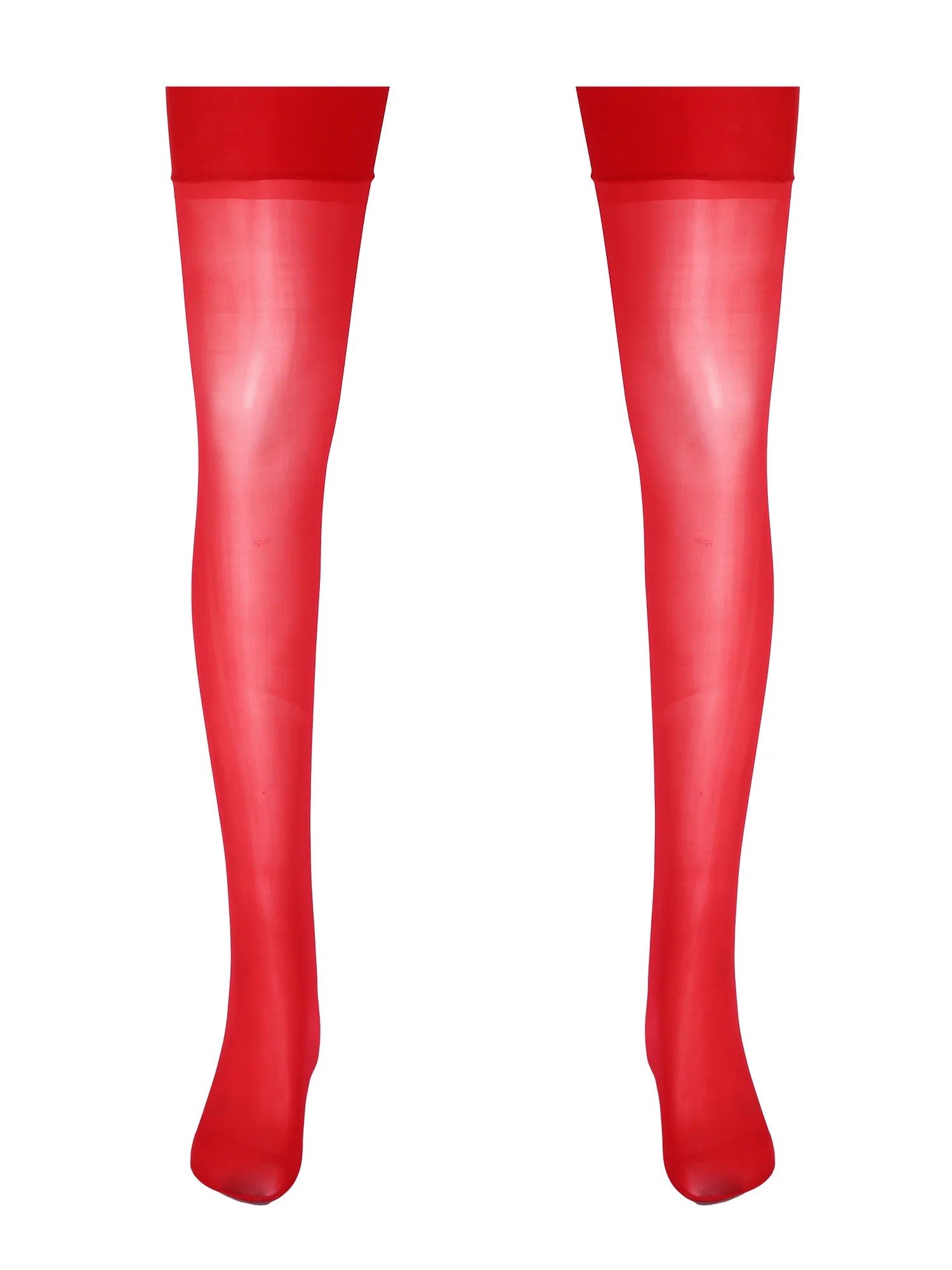1 Pair Mens Sheer Compression Socks Full-Footed Stockings Glossy Anti-skid Soft Elasticity Band Thigh High Silk Long Stockings