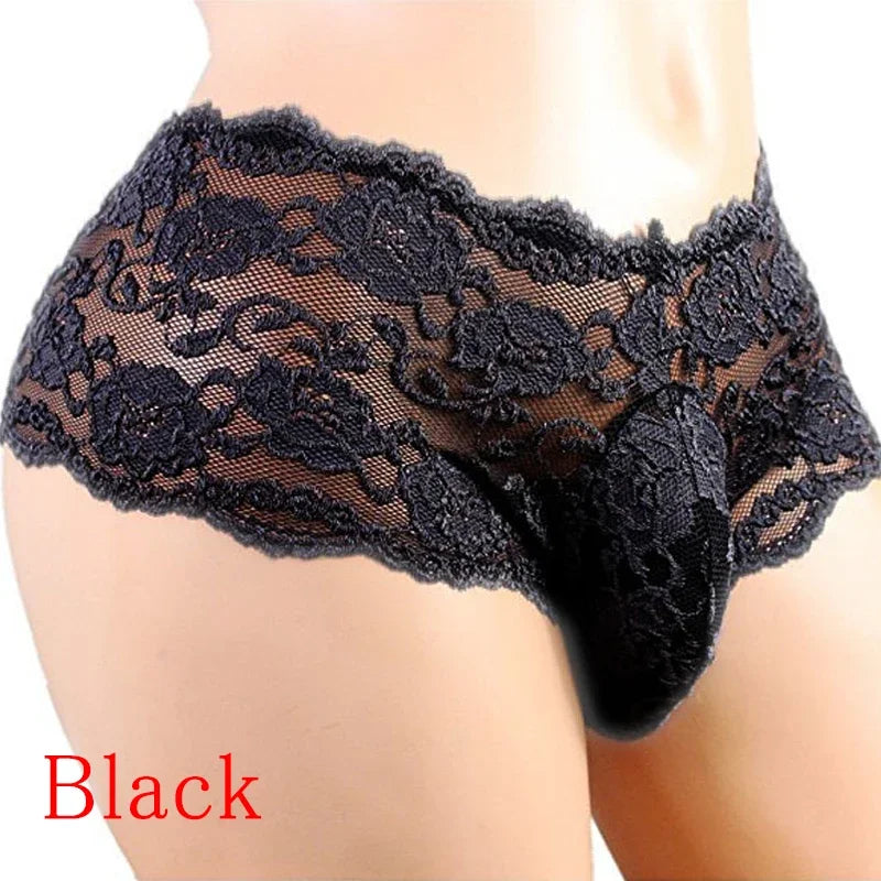 Sexy Lingerie Sexy Panties Men's Underwear Plus Siz Lace Sissy Male Breathable Jockstrap Briefs G-String Thongs Porno Underpants