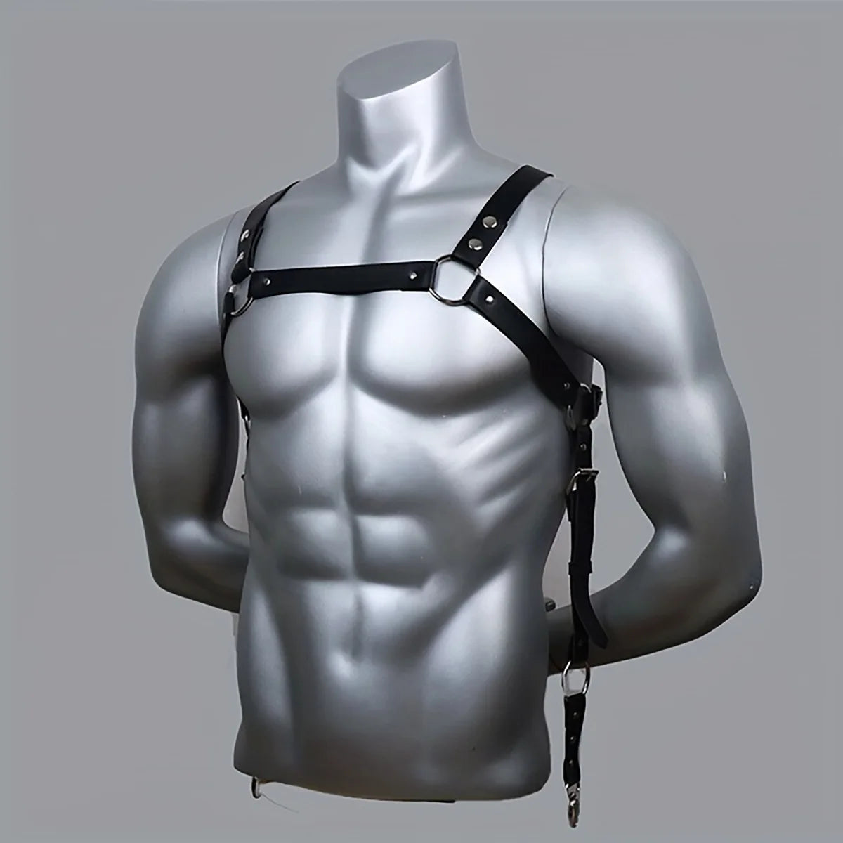 Leather Men Body Restraint Leather Shoulder Harness Belt Straps Suspenders Braces Armor Costume Sexual Male Lingerie Punk Gothic