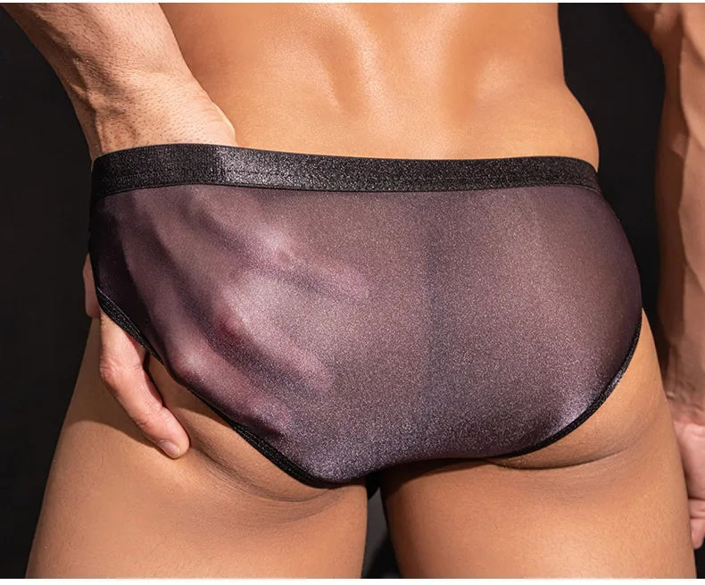 Men's Panties Mini Briefs Sexy U Convex Bulge Pouch Sheer See Through Thong Slip Man Underwear Low Waist Porn Gay Wear Underpant