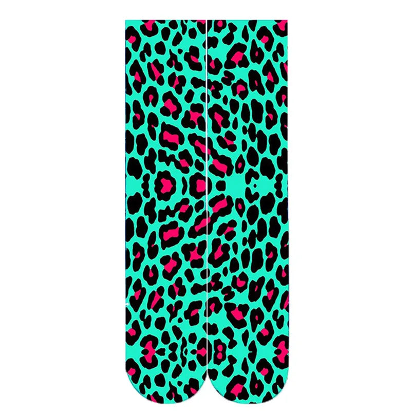 New sexy leopard pattern novelty socks men's fashion home socks women Harajuku happy cartoon 3D printing student play socks