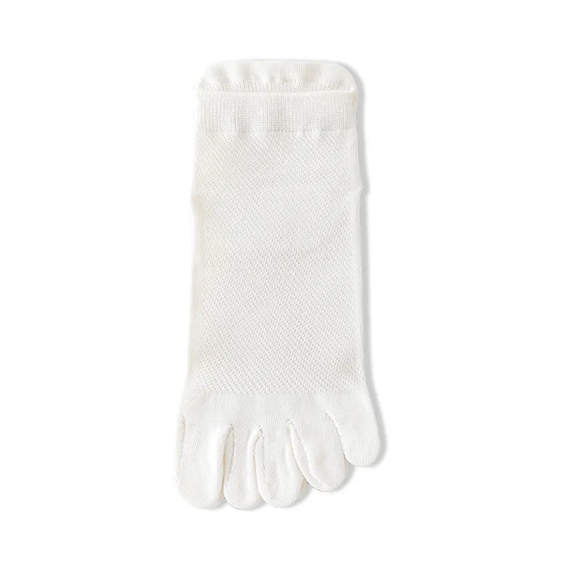 Unisex Toe Socks Men And Women Fingers Sock Breathable Pure Cotton Sports Sock Mesh Deodorant Sweat Absorption Solid Color Socks